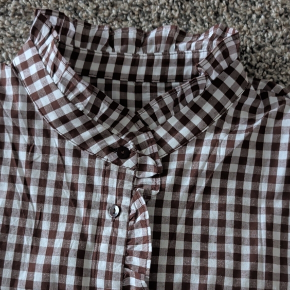 Checkered Ruffle Blouse - Picture 3 of 6